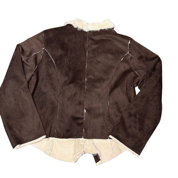 TORRID Brown Suede Sherpa Lined Jacket | Size 2 - Picture 3 of 6
